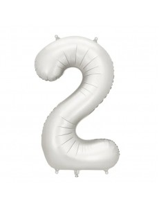 Balão Número 2 Prateado Mate